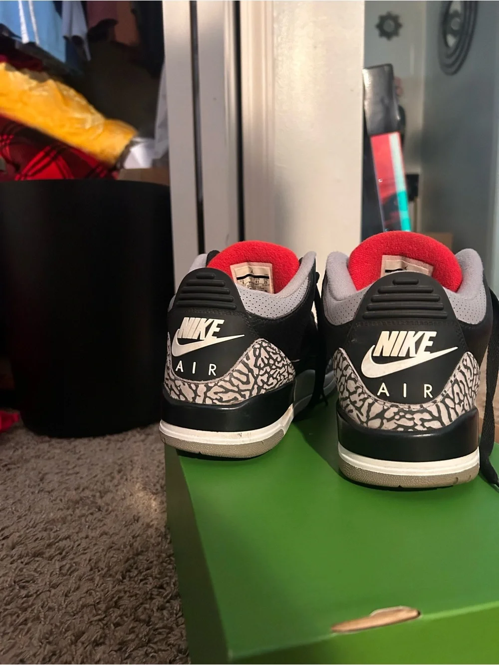 Jordan Black/Gray/Red Elephant Print Low-Top Retro Sneakers